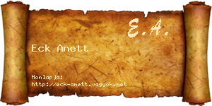 Eck Anett névjegykártya